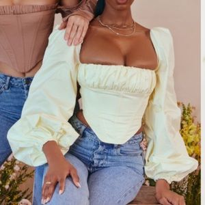 House of CB Miriam LEMON BALLOON SLEEVE CORSET